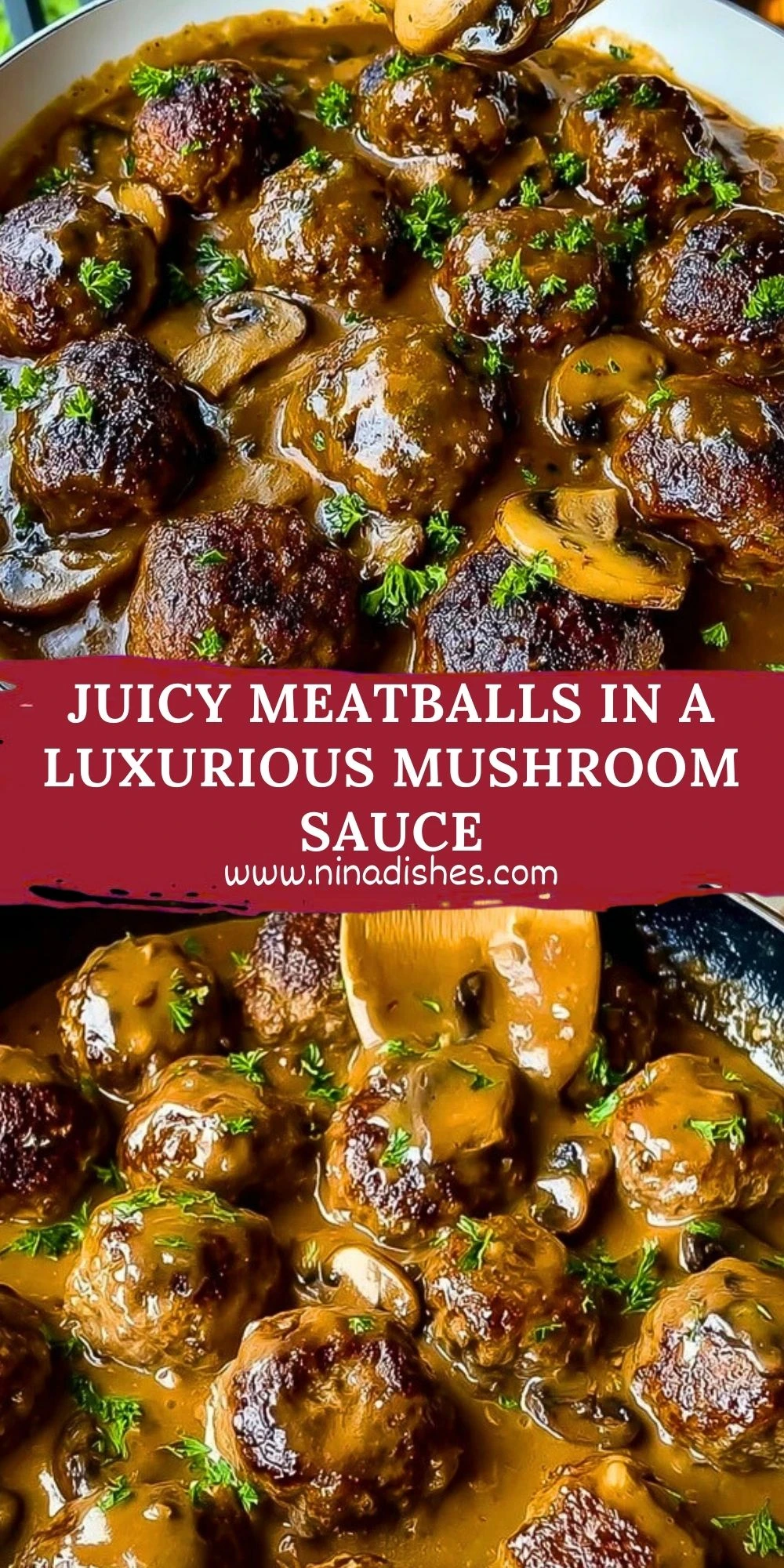 Juicy Meatballs in a Luxurious Mushroom Sauce Pin 1