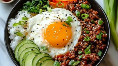 Korean Ground Beef Bowl 1