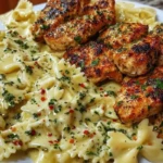 Lemon Garlic Chicken with Creamy Bowtie Pasta 1