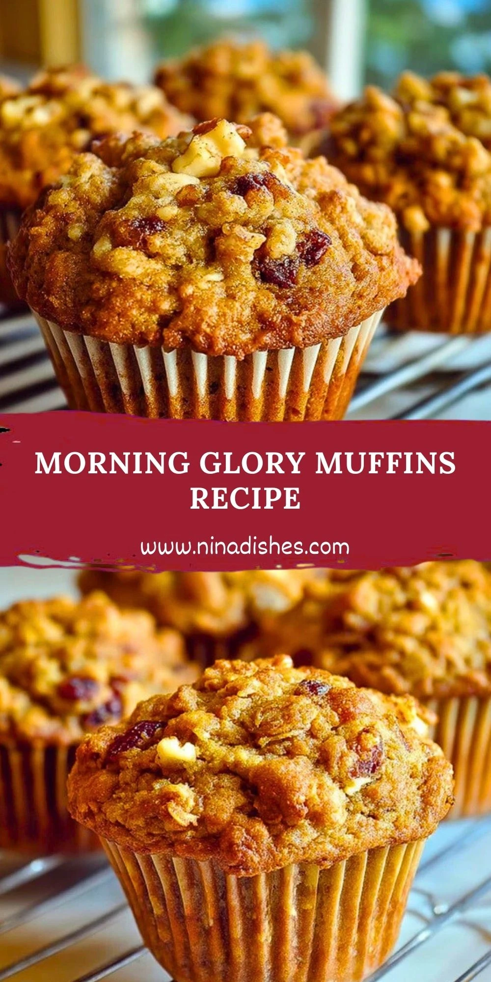 Morning Glory Muffins Recipe Pin 1