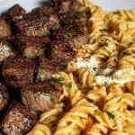 One-Pan Steak Bites & Cheesy Garlic Butter Noodles