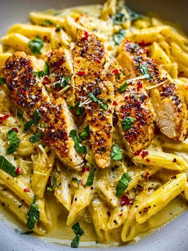 One Pot Creamy Garlic Parmesan Chicken Penne 2