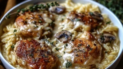 One-Skillet Creamy Chicken with Gruyere & Orzo 1