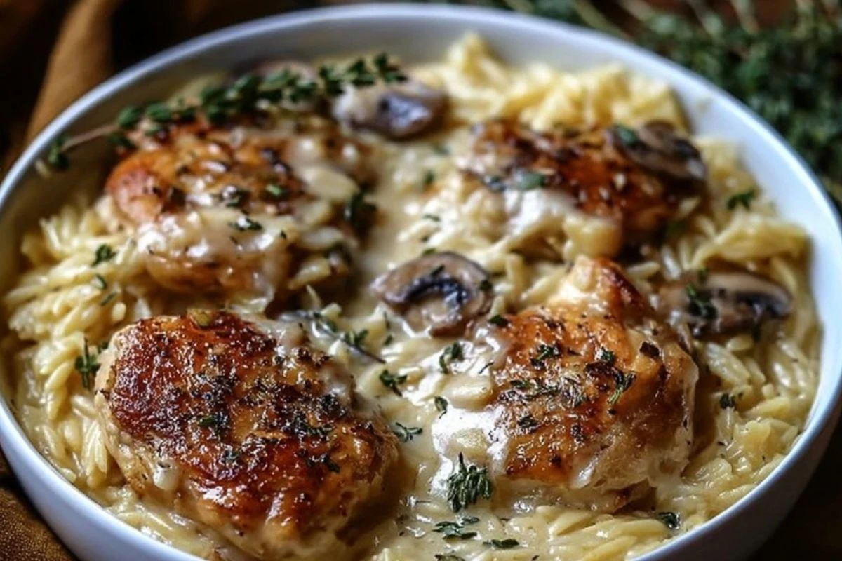 One-Skillet Creamy Chicken with Gruyere & Orzo 1