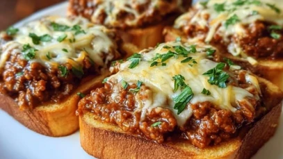 Open Face Garlic Toast Sloppy Joes 1