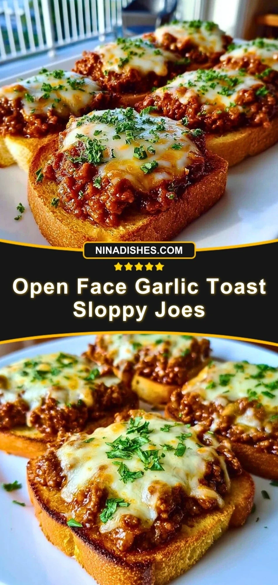 Open Face Garlic Toast Sloppy Joes Pin 2