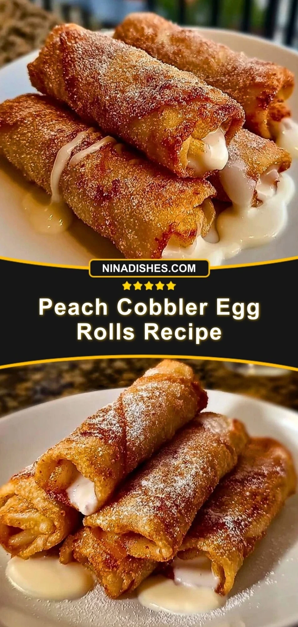_Peach Cobbler Egg Rolls Recipe Pin 2