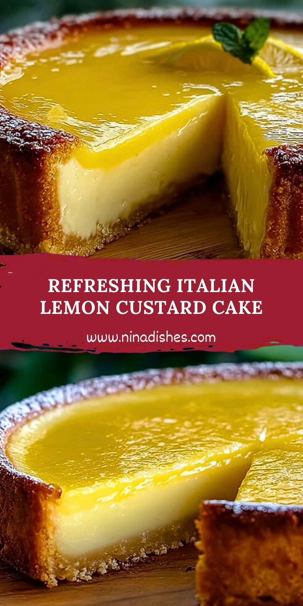 Refreshing Italian Lemon Custard Cake Pin 1