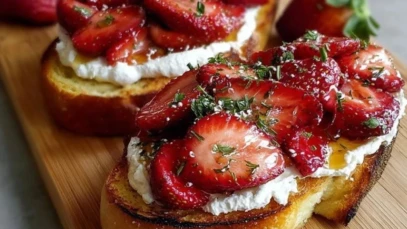 Roasted Strawberry Whipped Ricotta Toast
