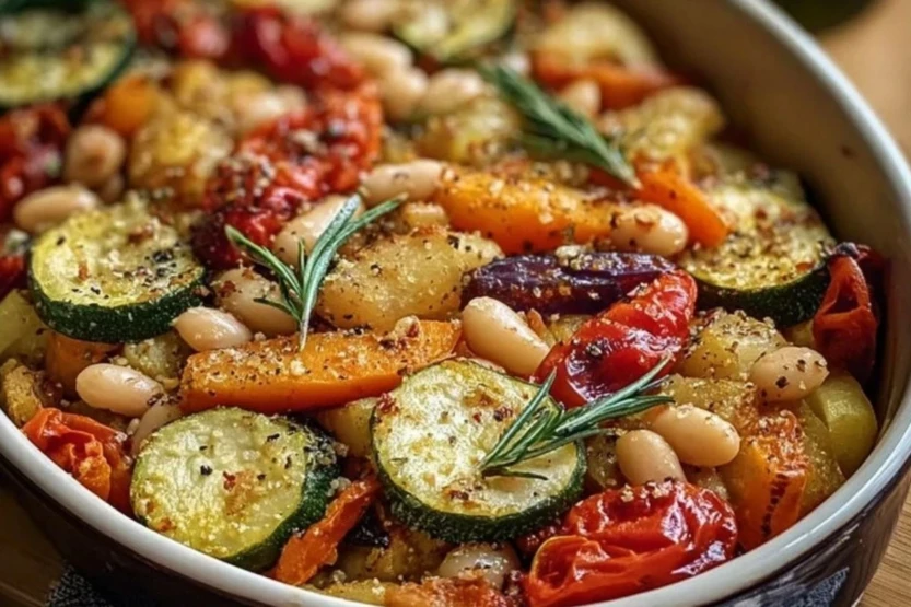 Rustic Roasted Vegetable Bake with Cannellini Beans 1