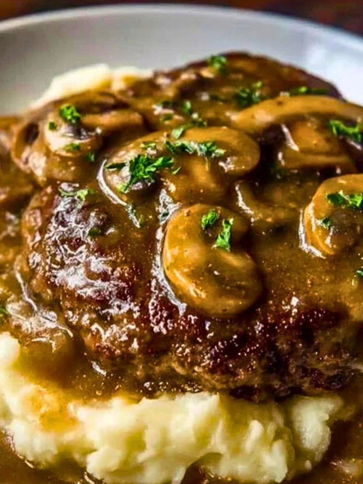 Salisbury Steak with Mashed Potatoes and Mushroom Gravy Recipe 2