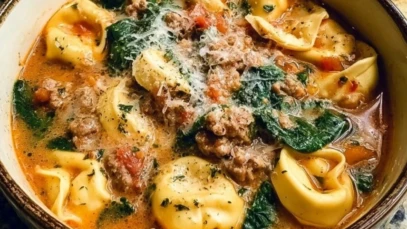 Sausage Tortellini Soup with Spinach & Fennel 1