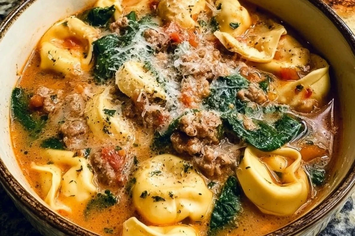 Sausage Tortellini Soup with Spinach & Fennel 1