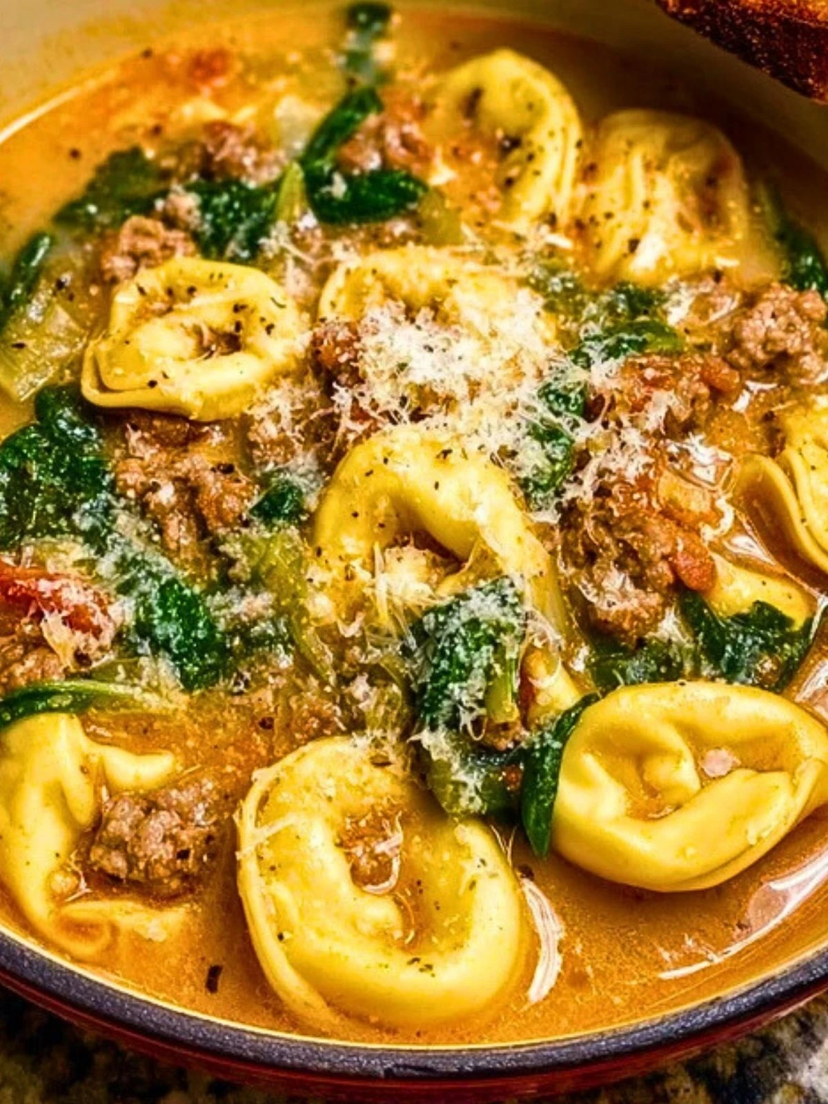 Sausage Tortellini Soup with Spinach & Fennel 2