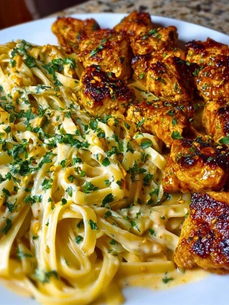 Savory Cajun Chicken and Creamy Garlic Parmesan Linguine 2