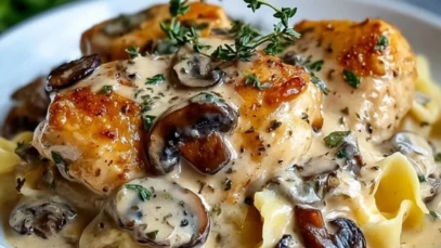 Savory Chicken in a Creamy Asiago Mushroom Sauce 1