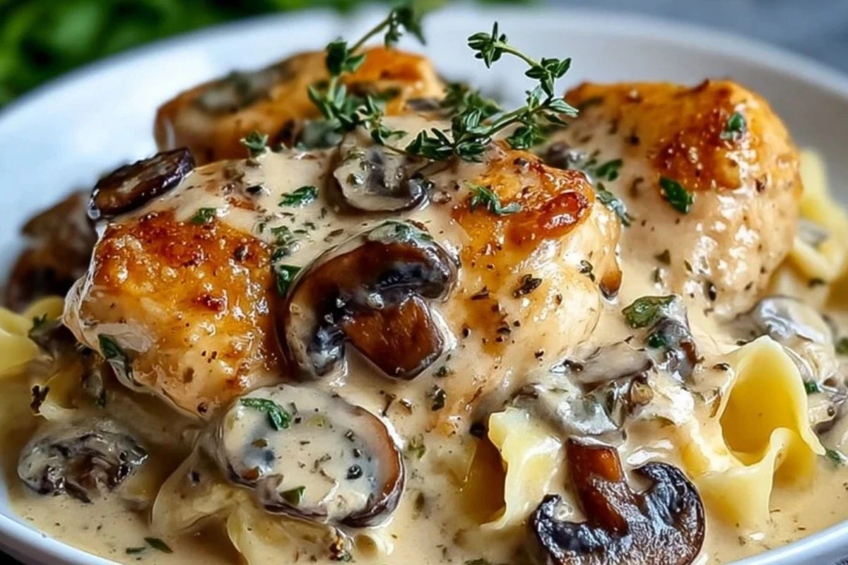 Savory Chicken in a Creamy Asiago Mushroom Sauce 1
