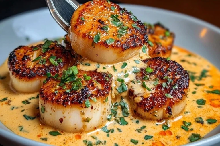 Seared Scallops with Spicy Cajun Cream Sauce 1