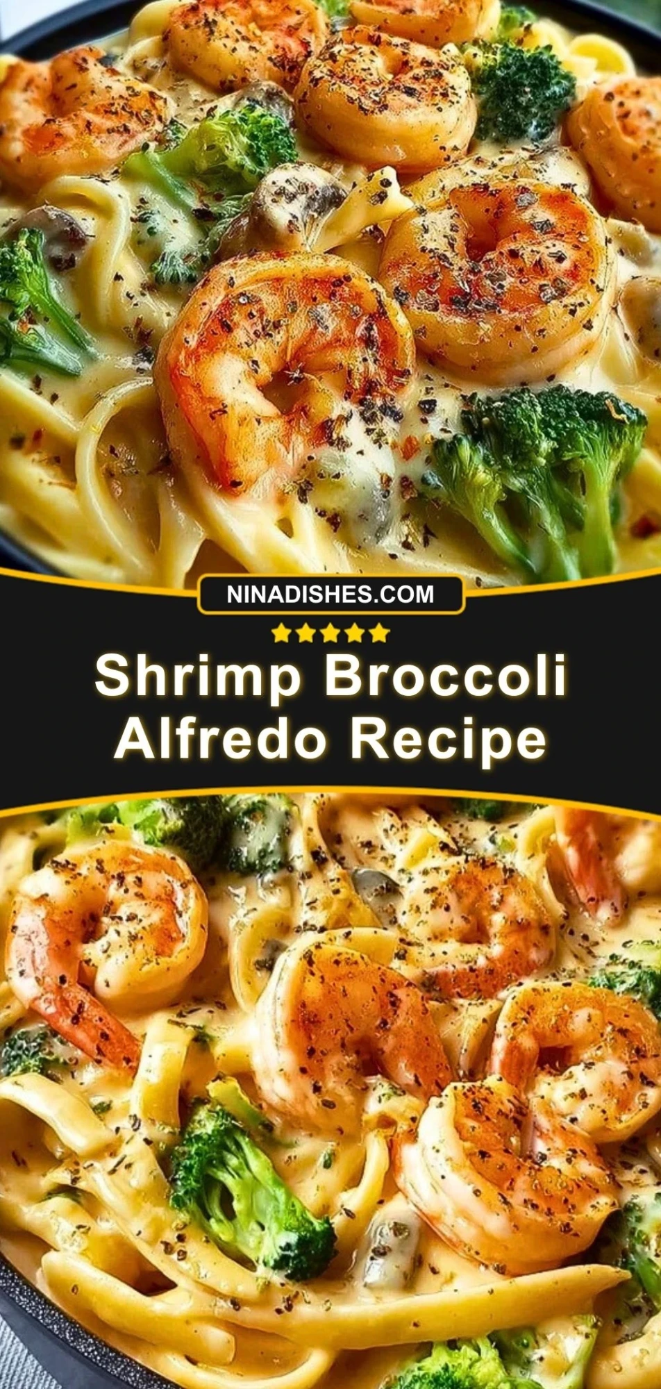 Shrimp Broccoli Alfredo Recipe Pin 2