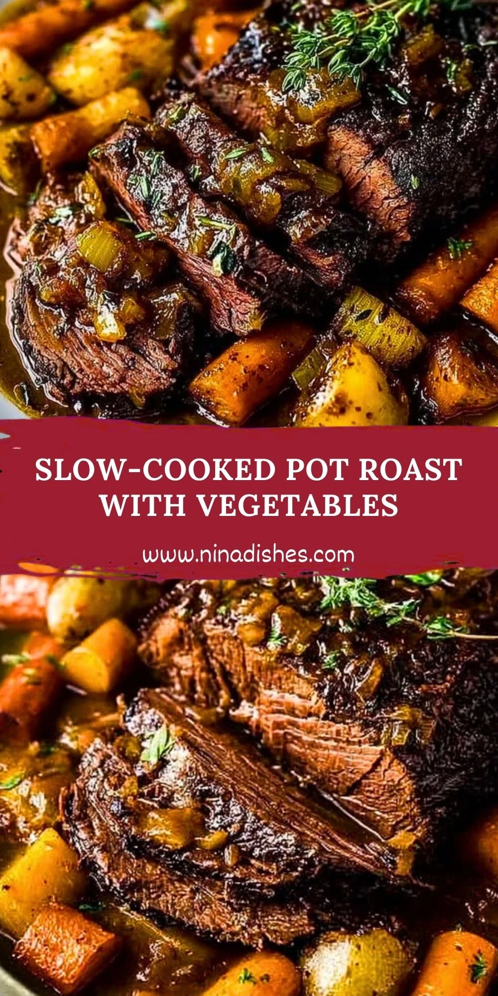 Slow-Cooked Pot Roast with Vegetables Pin 1
