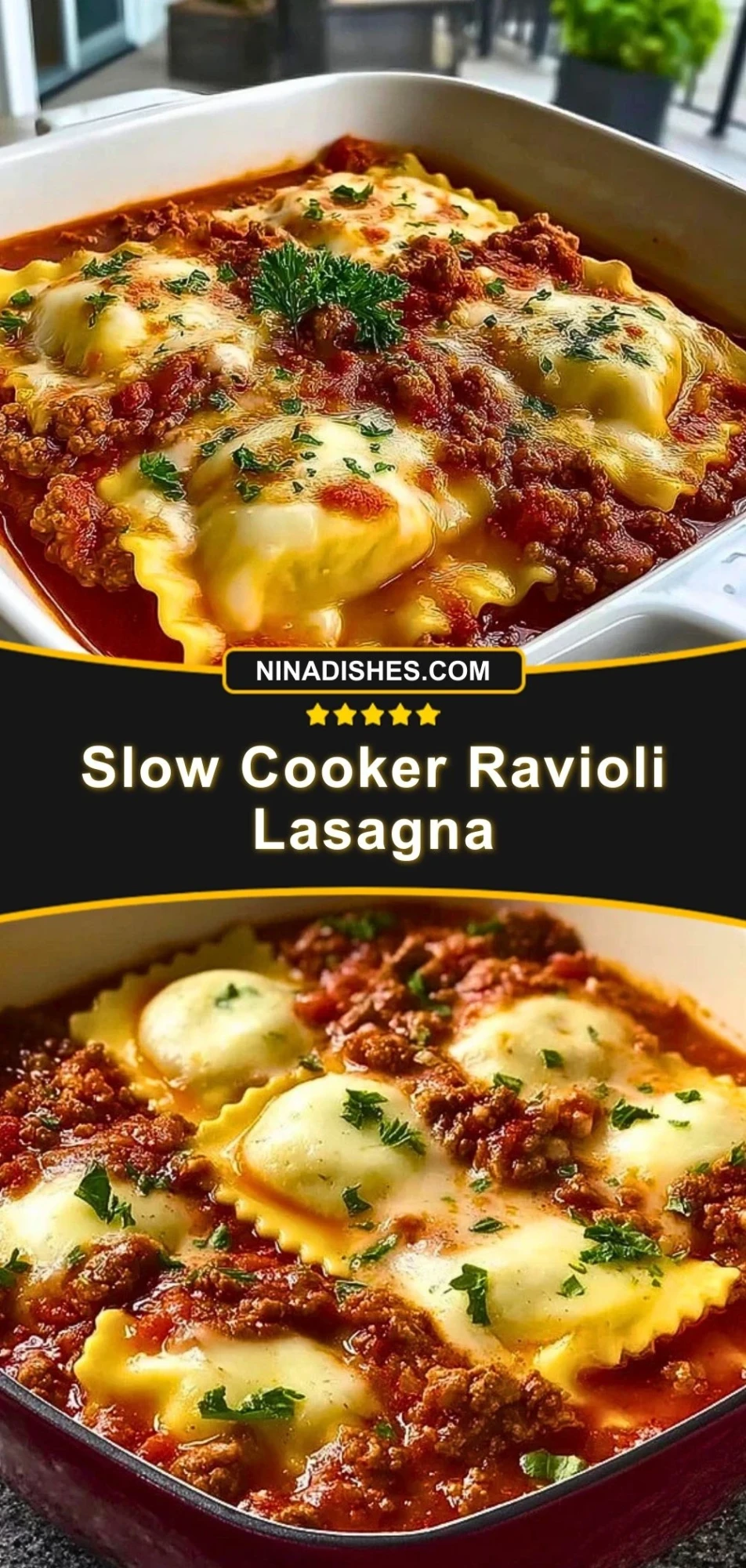 Slow Cooker Ravioli Lasagna Pin 2