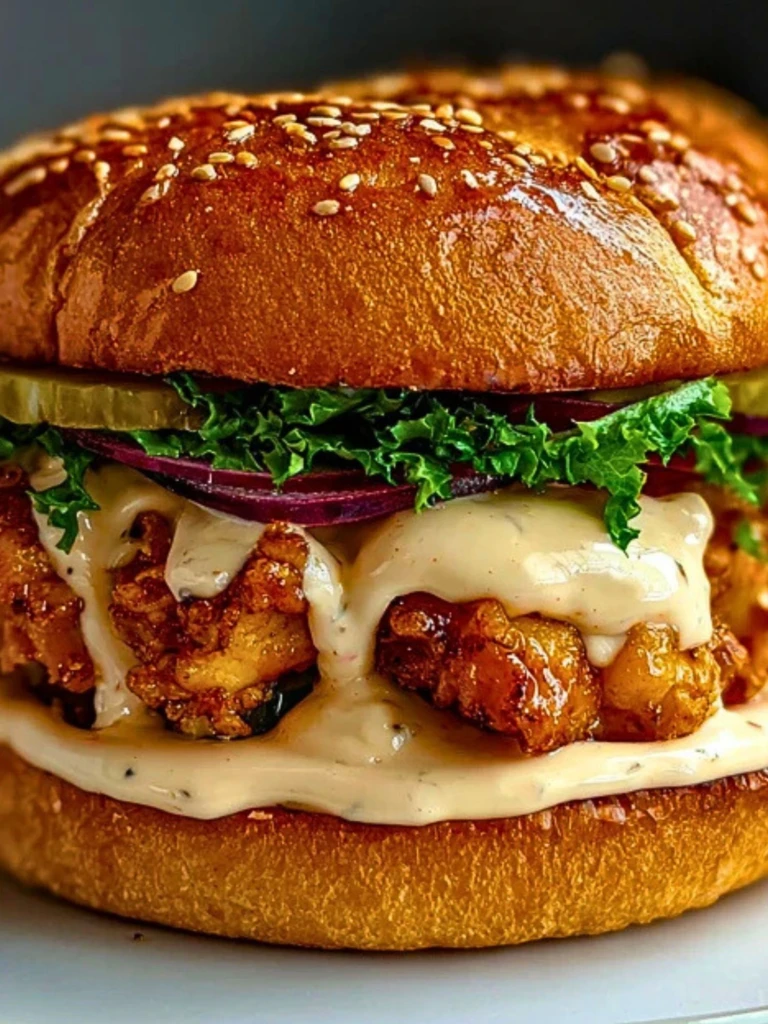 Spicy Chicken Sandwich with Creamy Homemade Sauce 2