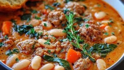 Spicy Italian Sausage and Cannellini Bean Soup