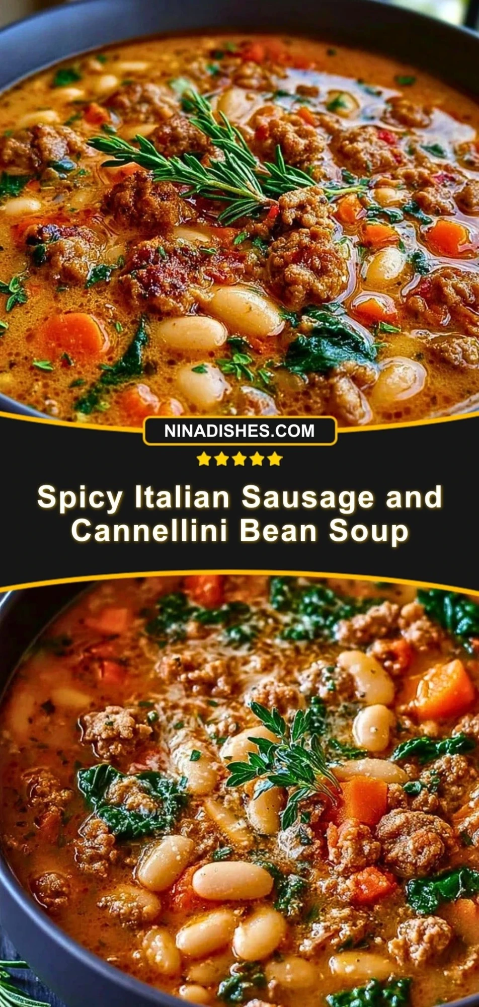 Spicy Italian Sausage and Cannellini Bean Soup Pin 2
