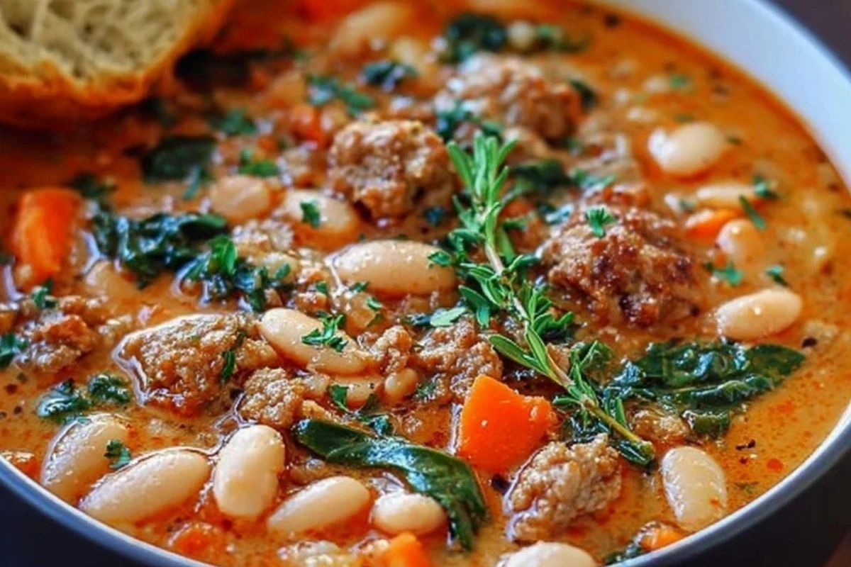 Spicy Italian Sausage and Cannellini Bean Soup