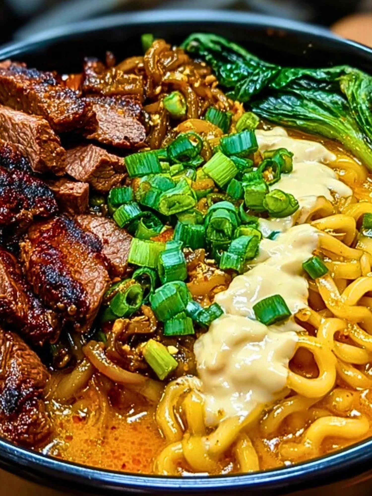 Spicy Korean Ramen with Grilled Beef & Creamy Sauce 2