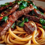 Sweet and Spicy Garlic Steak Pasta 1