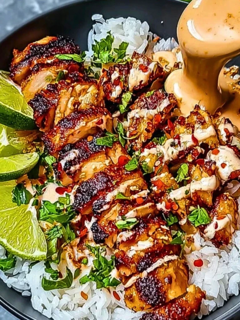 Sweet Chili Chicken Bowl with Coconut Lime Drizzle (2)