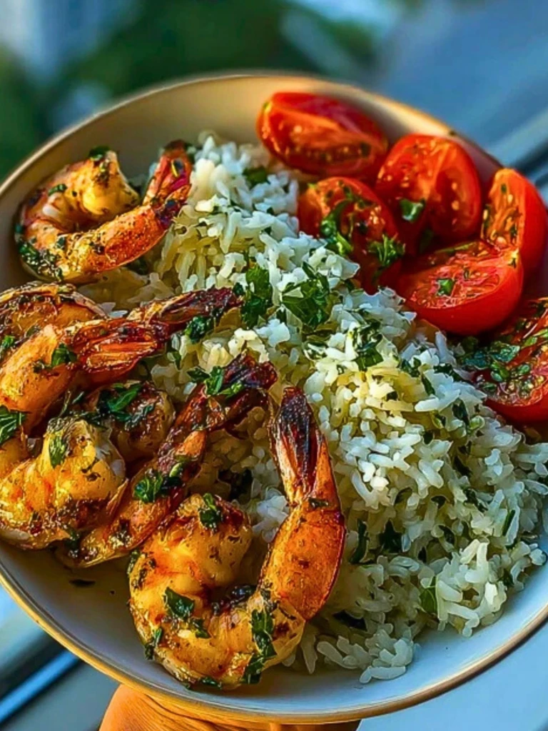 The Best Garlic Butter Shrimp Bowl Recipe with Creamy Herb Rice 2