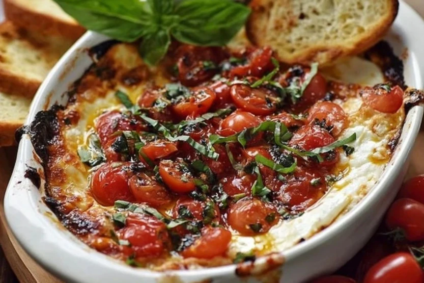 Three-Cheese Tomato Bruschetta Dip Recipe