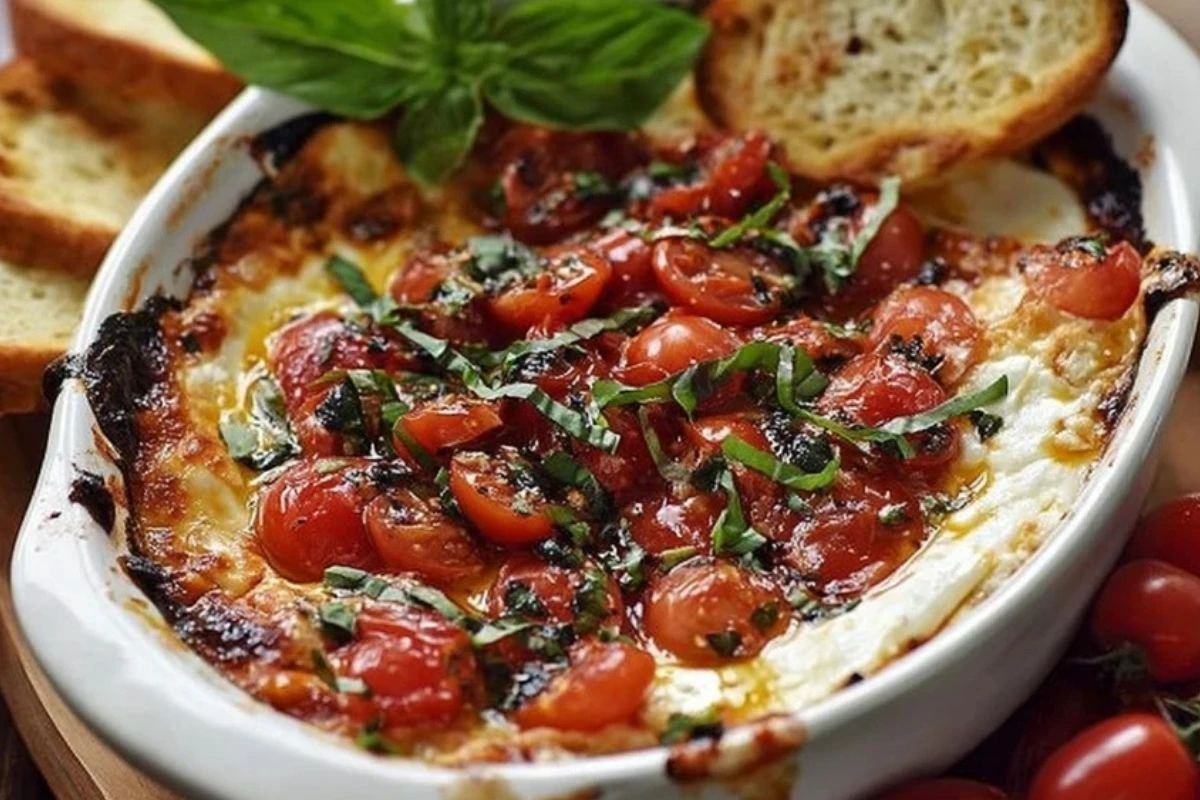 Three-Cheese Tomato Bruschetta Dip Recipe