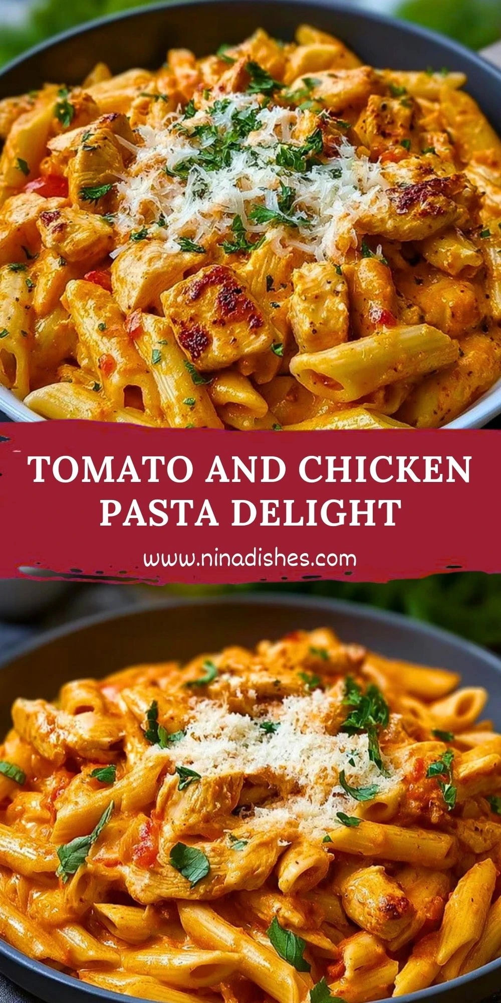 Tomato and Chicken Pasta Delight Pin 1