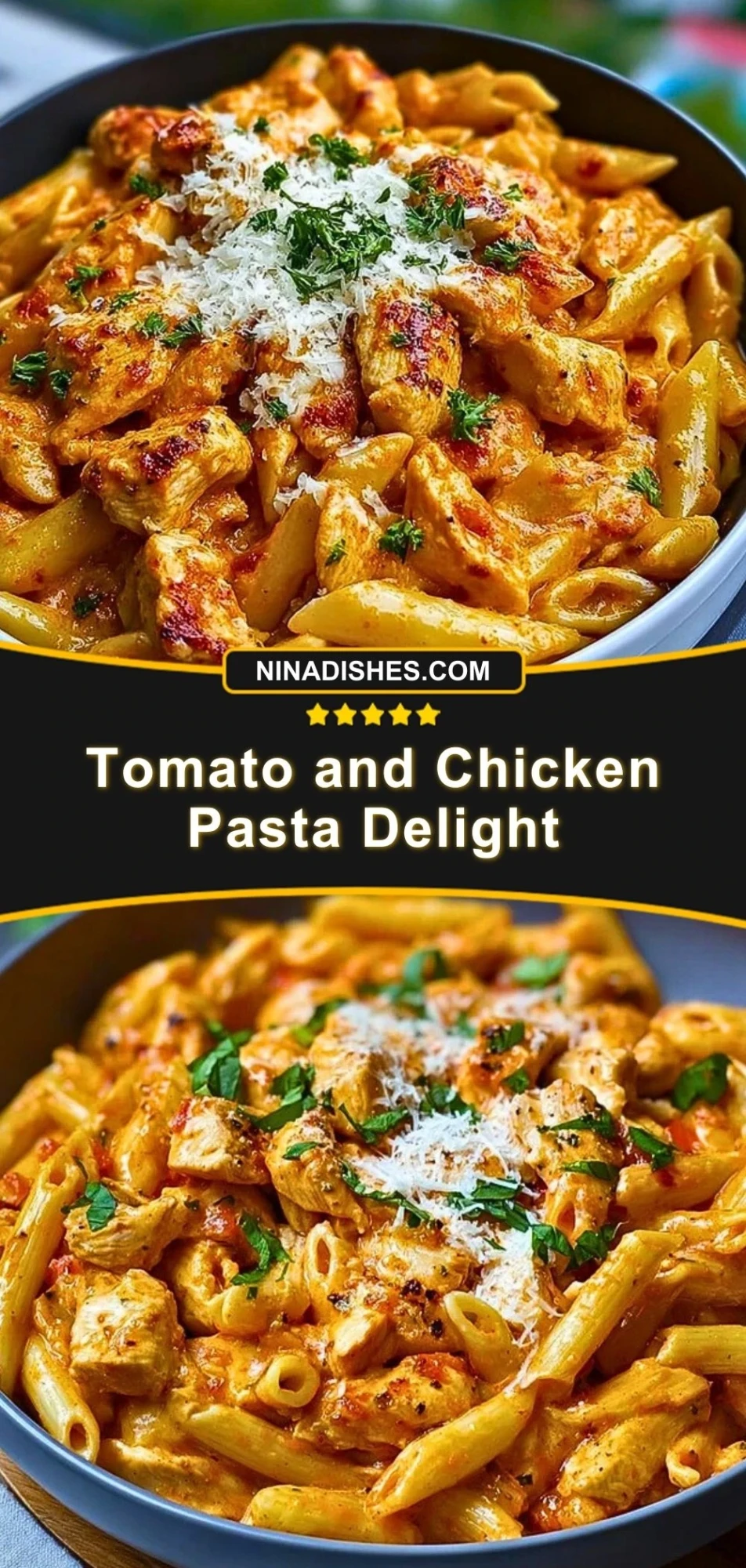 Tomato and Chicken Pasta Delight Pin 2
