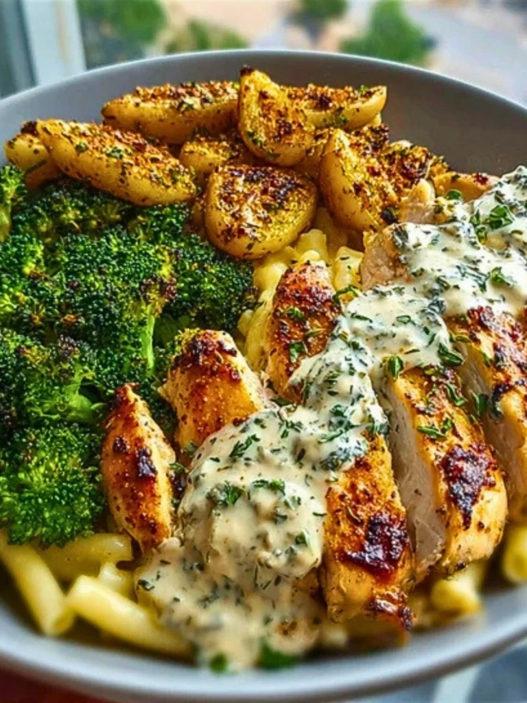 Ultimate Greek Chicken Alfredo Recipe with Crispy Parmesan Broccoli (1)