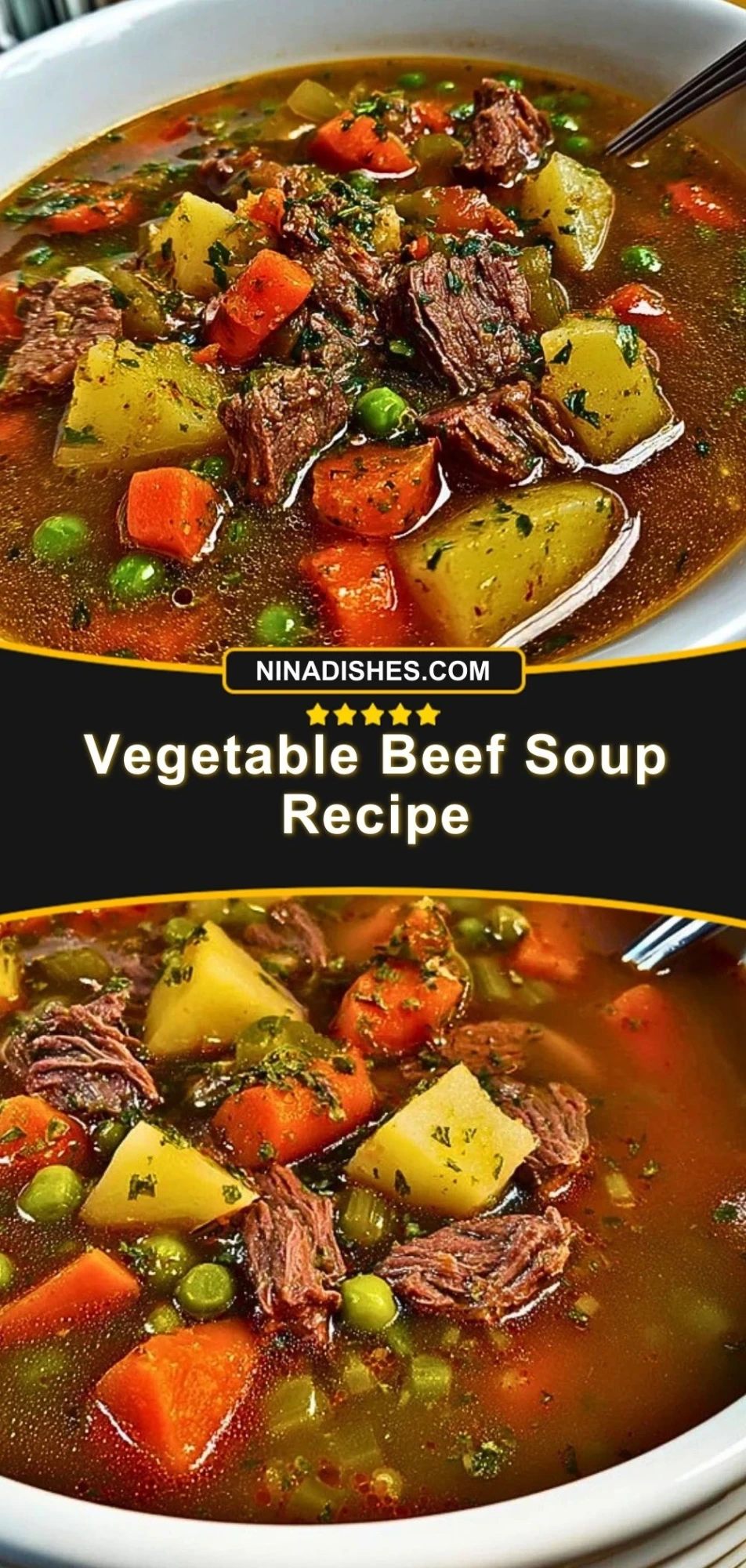 Vegetable Beef Soup Recipe Pin 2