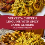 Velveeta Chicken Linguine with Spicy Cajun Alfredo Pin 1