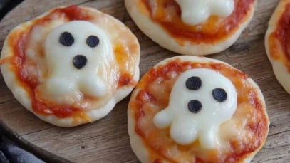 Adorable Mini Ghost Pizzas 1
