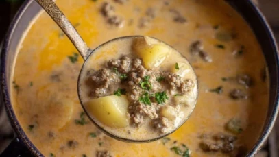 Cheesy Beef and Potato Soup