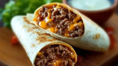 Cheesy Beef Wraps 1