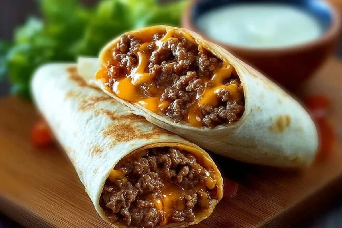 Cheesy Beef Wraps 1