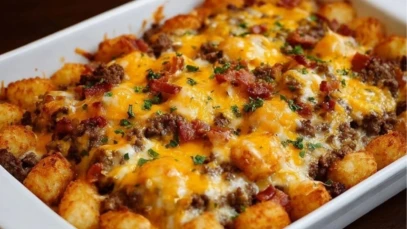Cheesy Cheeseburger Tater Tot Casserole