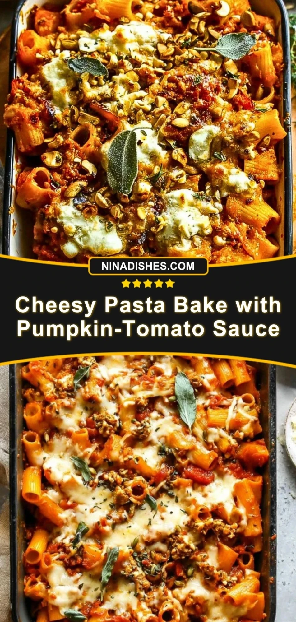 Cheesy Pasta Bake with Pumpkin-Tomato Sauce (3)