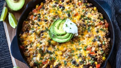 Cheesy Taco Rice Skillet 1