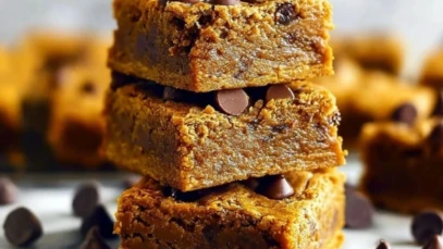 Chewy Pumpkin Blondies with Warm Spices