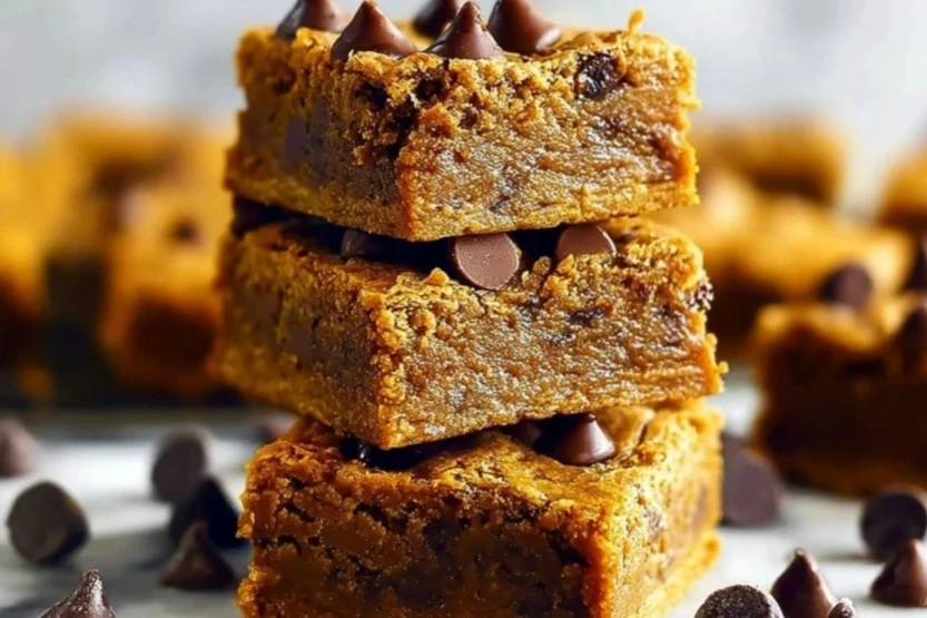 Chewy Pumpkin Blondies with Warm Spices
