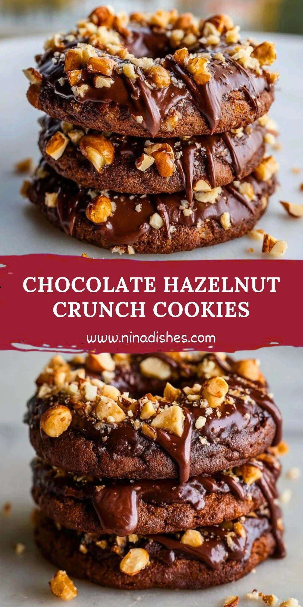 Chocolate Hazelnut Crunch Cookies Pin 1